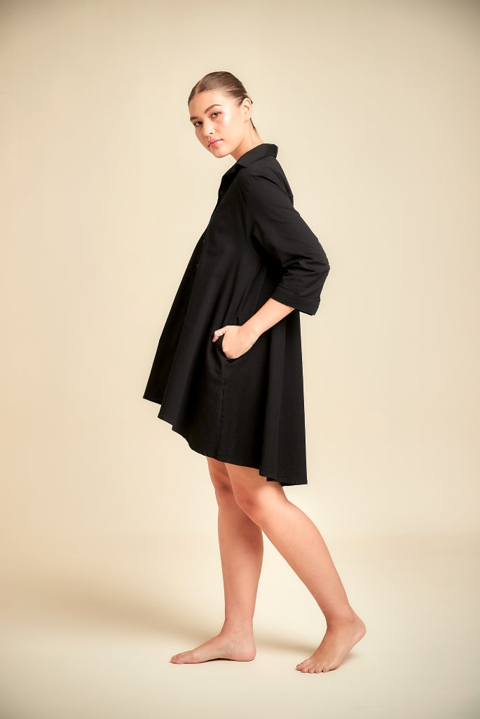 Vestido kimono negro hot sale