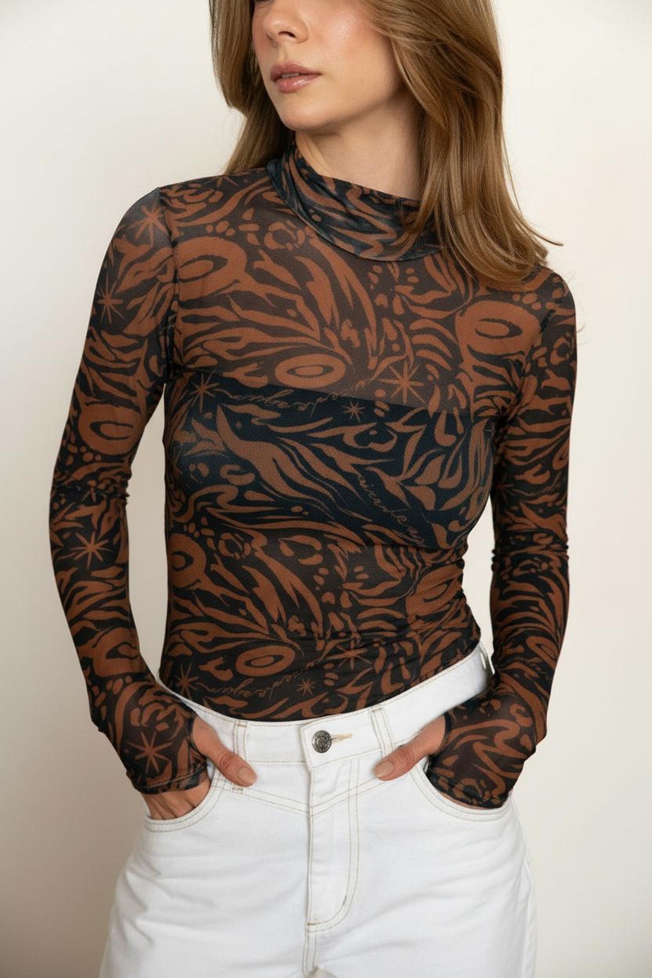 Mesh Animal Print Café